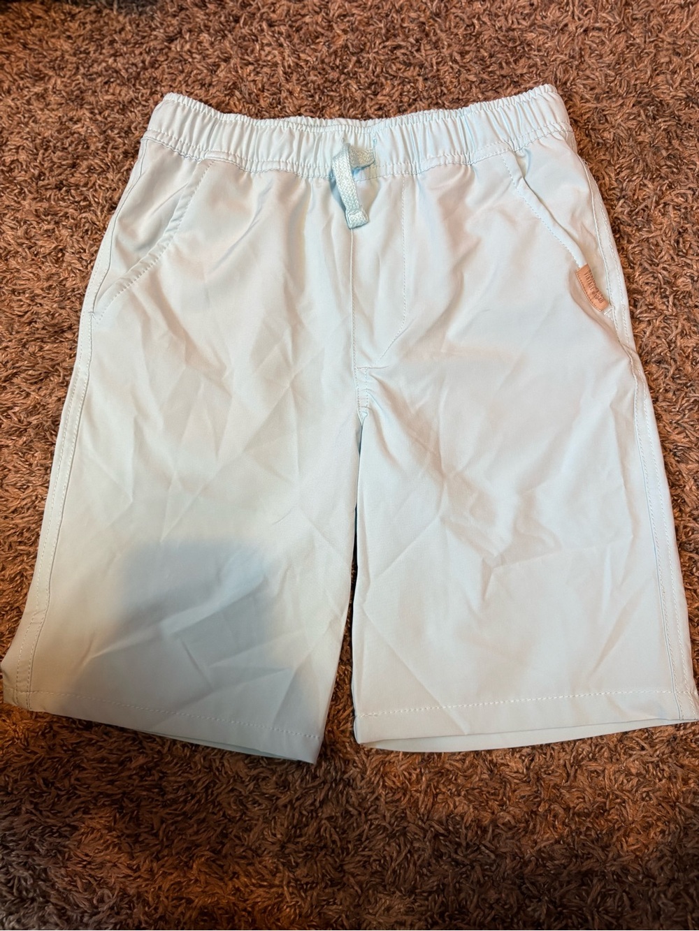 Light Blue Casual Drawstring Shorts